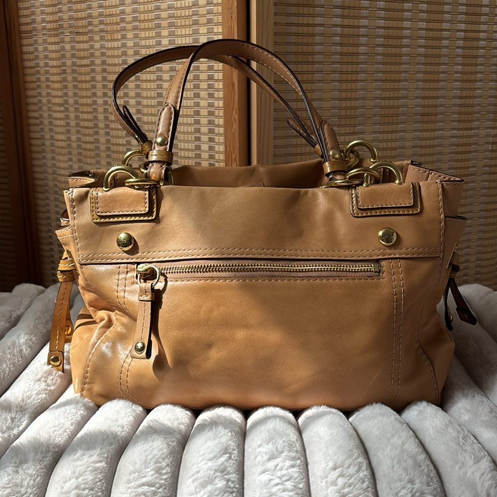 Coach Tan Leather Satchel 14522 - Picture 3 of 15